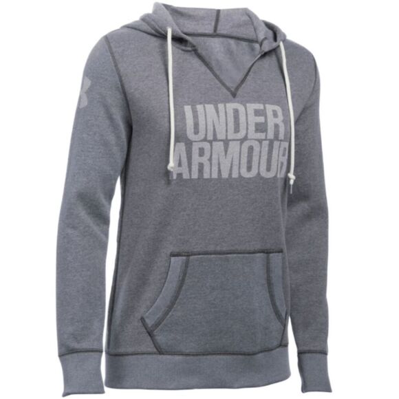 Under Armour Women's Fleece Hoodie Sweatshirt Gray Loose Fit Size M Soft Cozy - Picture 1 of 5
